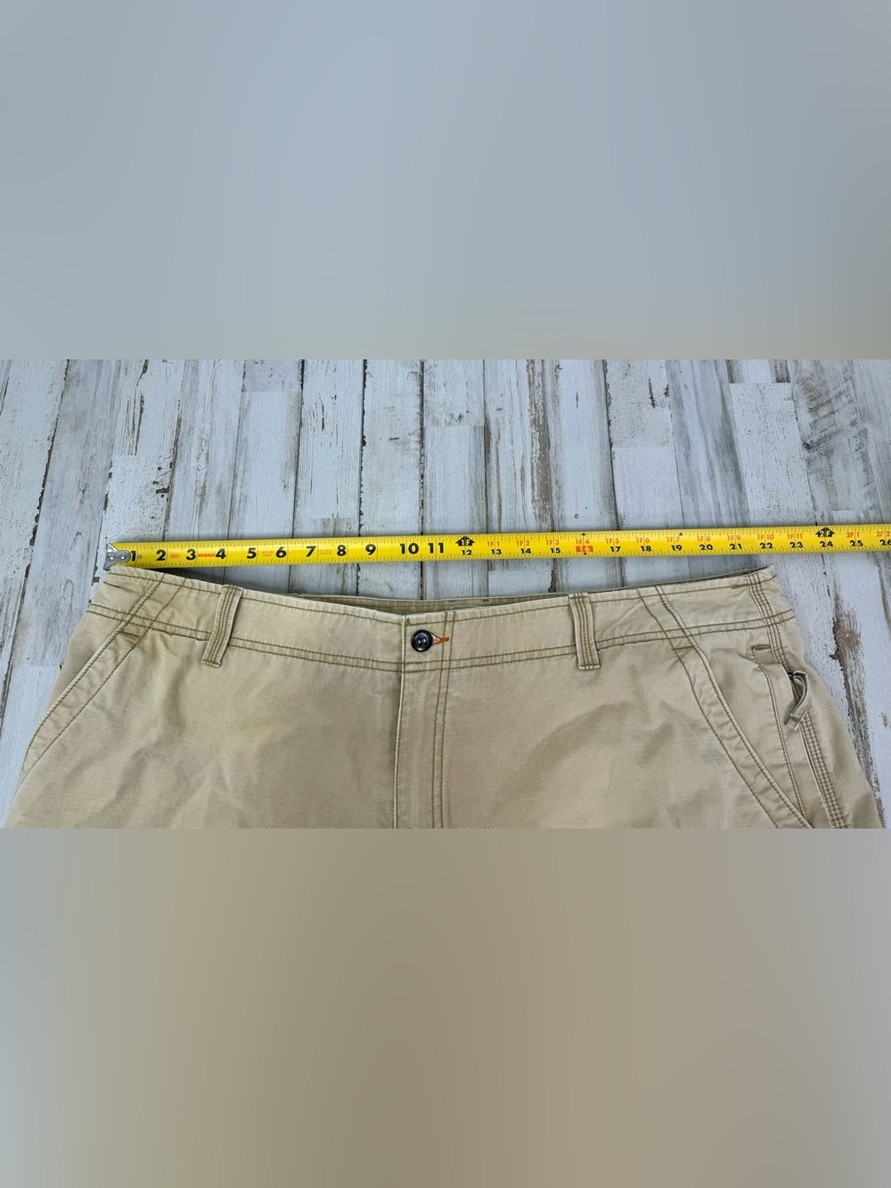 L.L. Bean Mens 44x35 Reinforced Knee Utility Pants Tan Cargo Fleece Lined - Picture 6 of 10
